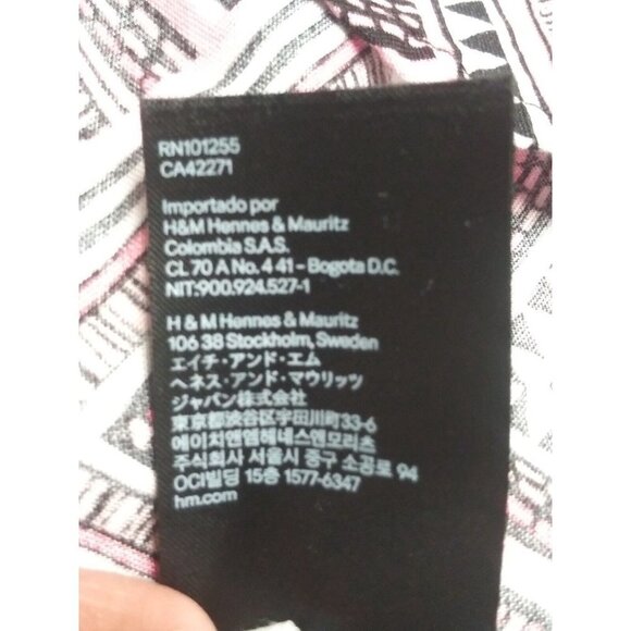 Womens Romper Sz 8 pink black white geometric print The Divided by H&M viscose - Picture 8 of 8